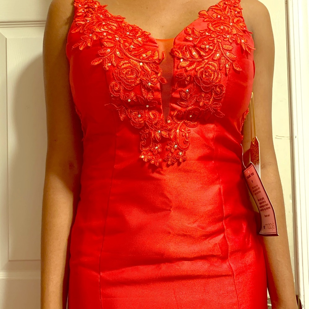 Long red dress
